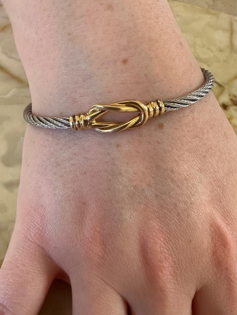 18k YAYLA white and yellow Gold Cable  Bracelet​